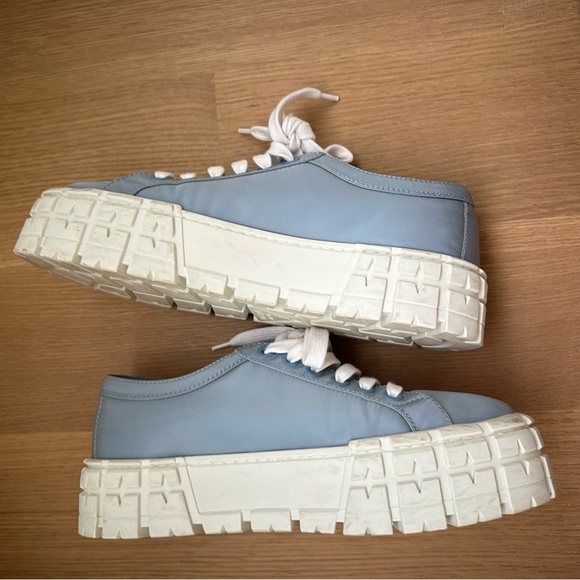 PRADA Women's Gabardine Wheel Platform 'Light Blue' size 40 - Picture 4 of 7